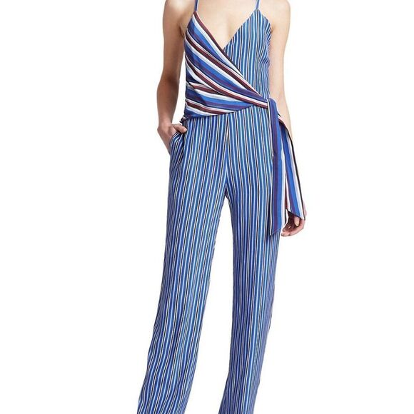 rag & bone Felix Striped Silk Jumpsuit - Picture 1 of 5